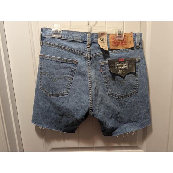 Levis 501 Original Denim Distressed Jean Shorts waist 33" Stretch New With Tags! - Picture 1 of 8